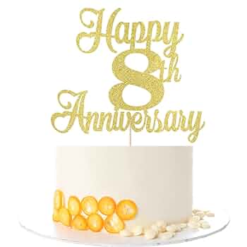 8th ANNIVERSARY　ANNIVERSARY THANKS FAIR Amazon.com: Kaoenla Happy 8th Anniversary Cake Toppers - 8th